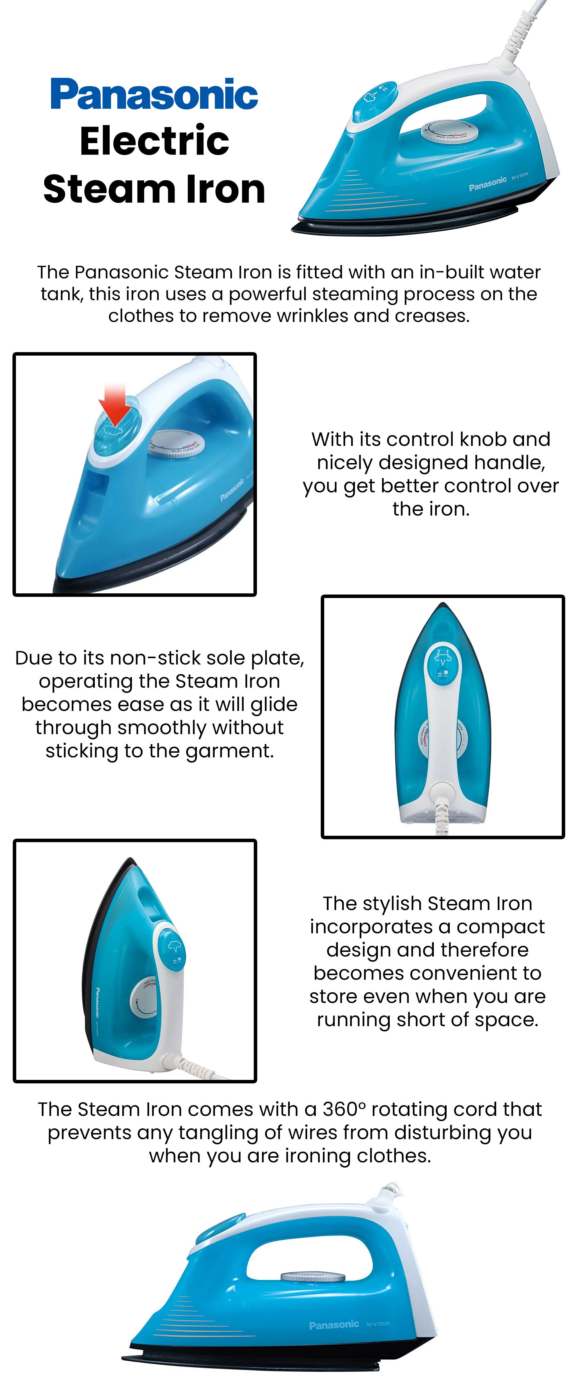 Electric Steam Iron 140.0 ml 1200.0 W NI-V100N White/Blue