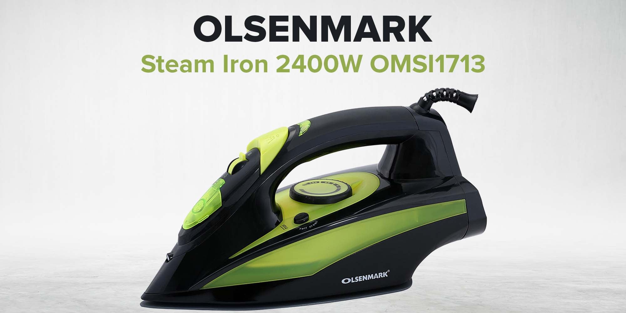 Ceramic Steam Iron, Variable Steam, Ceramic Soleplate, Temperature Control, Anti Drip, Wet & Dry 2400 W OMSI1713 Black/Light Purple