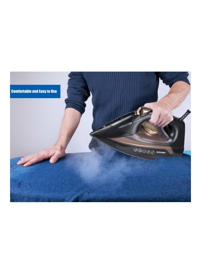 Steam Iron with Ceramic Coated Soleplate/Self Clean Function | Spray/Steam/Burst Steam and Dry Iron Options | Manual Temperature Setting based on Cloth Type 1 kg 2200 W SI-5074N Black