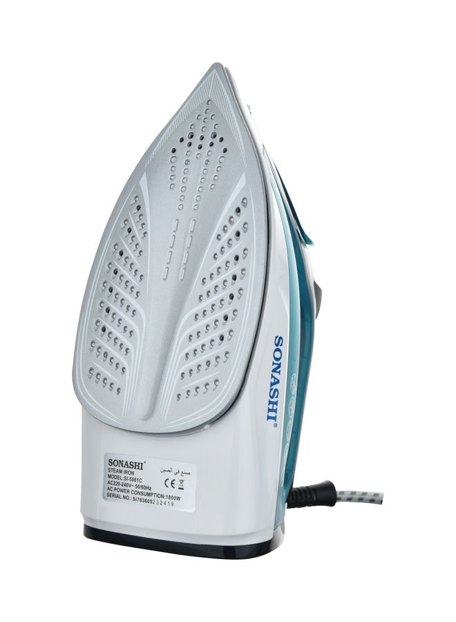 Steam Iron with Ceramic Coated Soleplate/Anti-Calc/Self Clean Function | Spray/Steam/Burst Steam and Dry | Manual Temperature Setting based on Cloth Type 220 ml 1800 W SI-5081C Blue/White