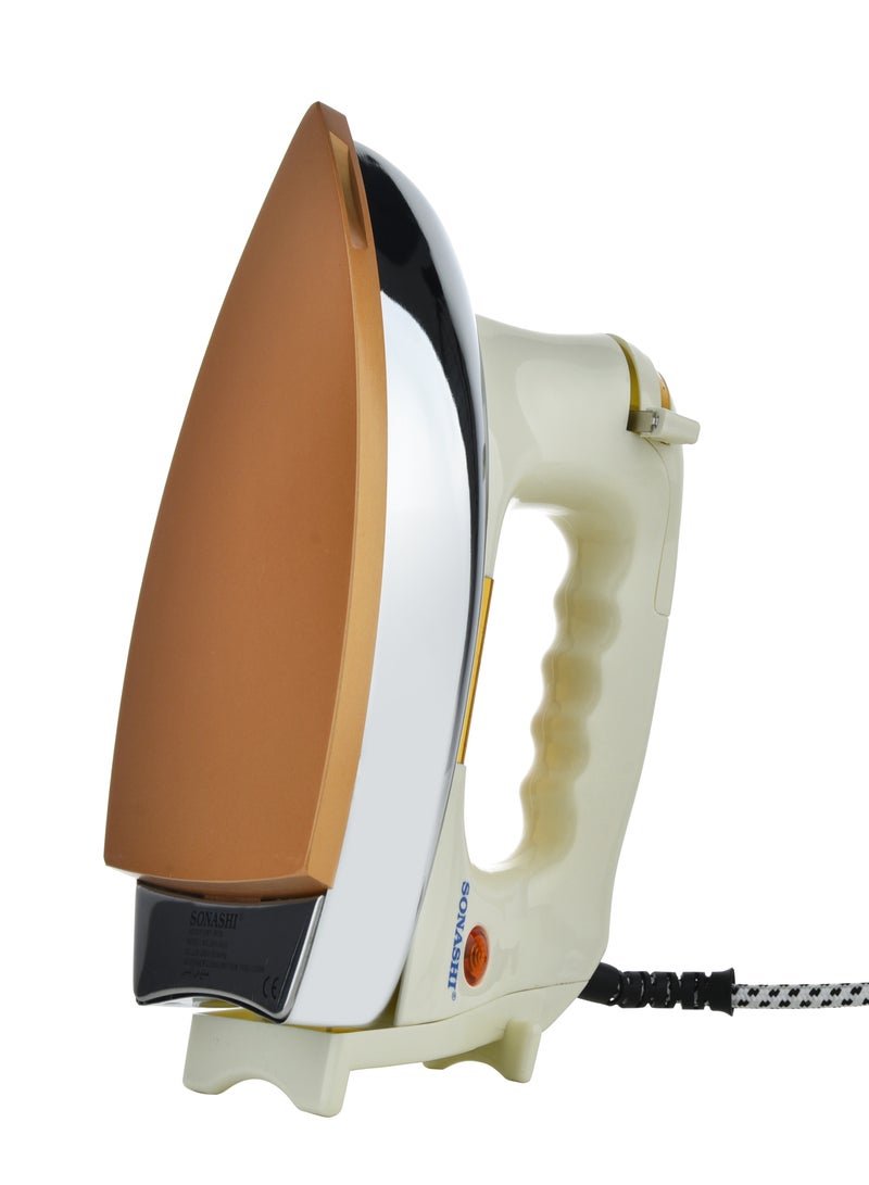 Heavy Iron - Gold Ceramic Coated Soleplate | Overheat Safety Protection With Easy Temperature Settings | Heavy Iron Box Suitable For All Fabrics 1200 W SHI-6020 Off White/Gold