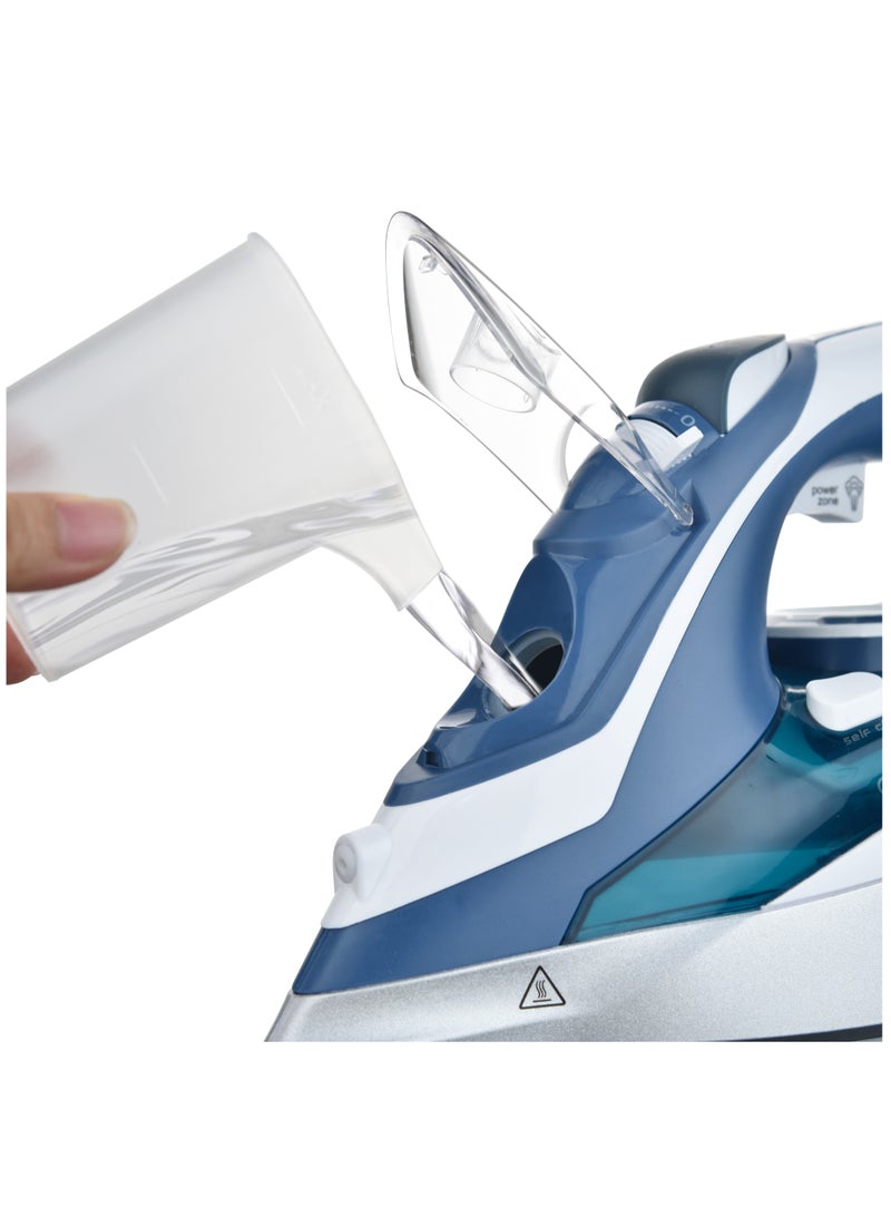 Multifunctional Steam Iron For Crisp Clothes - Ceramic Coated Soleplate | Steam/Burst Steam/Spray/Dry Function With Overheat Protection & Self-Cleaning Feature 450 ml 3000 W SI-5082C Blue/Silver