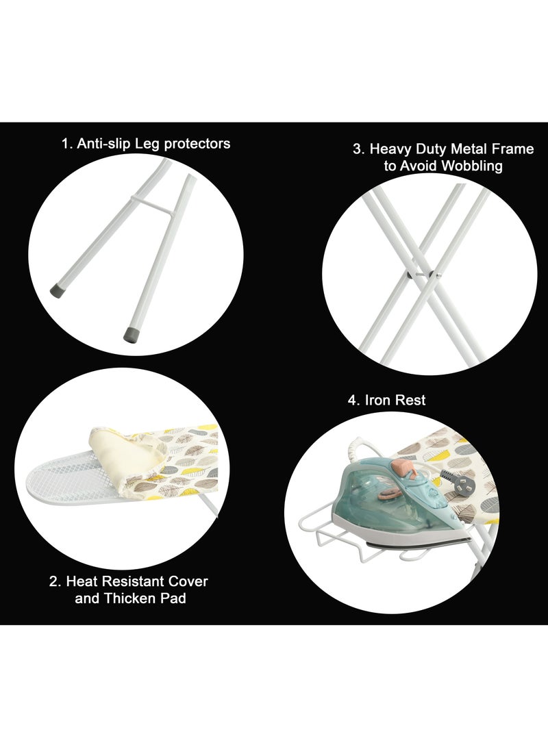 Iron Board Virgin Black Ironing Board with Iron Holder Foldable And Adjustable 96x30cm