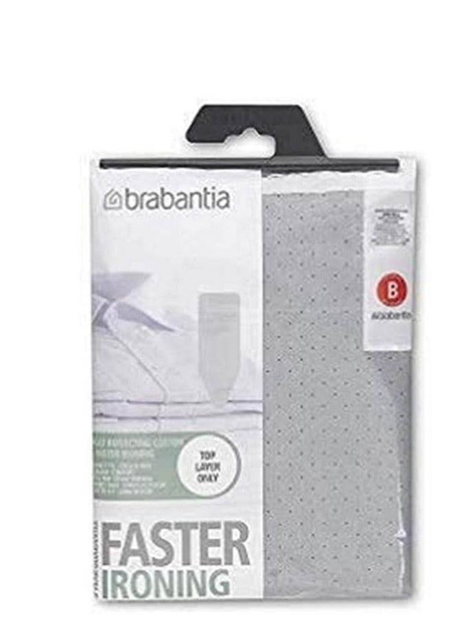 Brabantia Size B (49 x 15 inches) Replacement Ironing Board Cover with Durable Foam Layer (Metallized) Easy-Fit, 100% Cotton