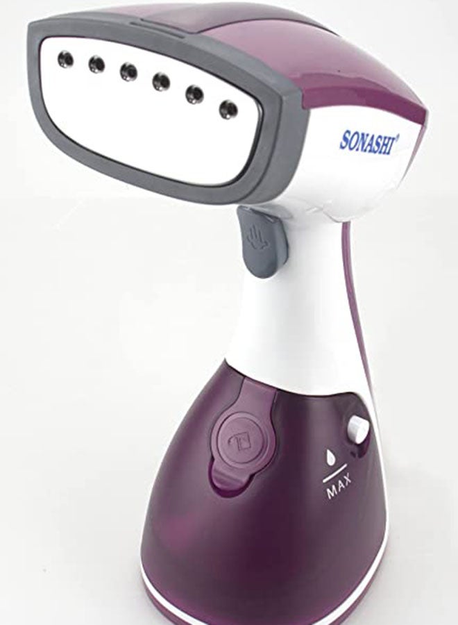 Garment Steam Iron with Water Tank Ultra Easy Wrinkle Remover Steamer Portable Travel-Friendly 16 Max Handheld 250 ml 1100 W SGS-315 Purple