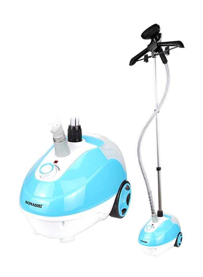 Garment Steamer - Suitable for All Fabrics | Automatic Re-Start and Double Safety System | Big Water Tank 1.3L with Overheat Protection | Continuous Working 40 MINs 1.3 L 1700 W SGS-321 Blue