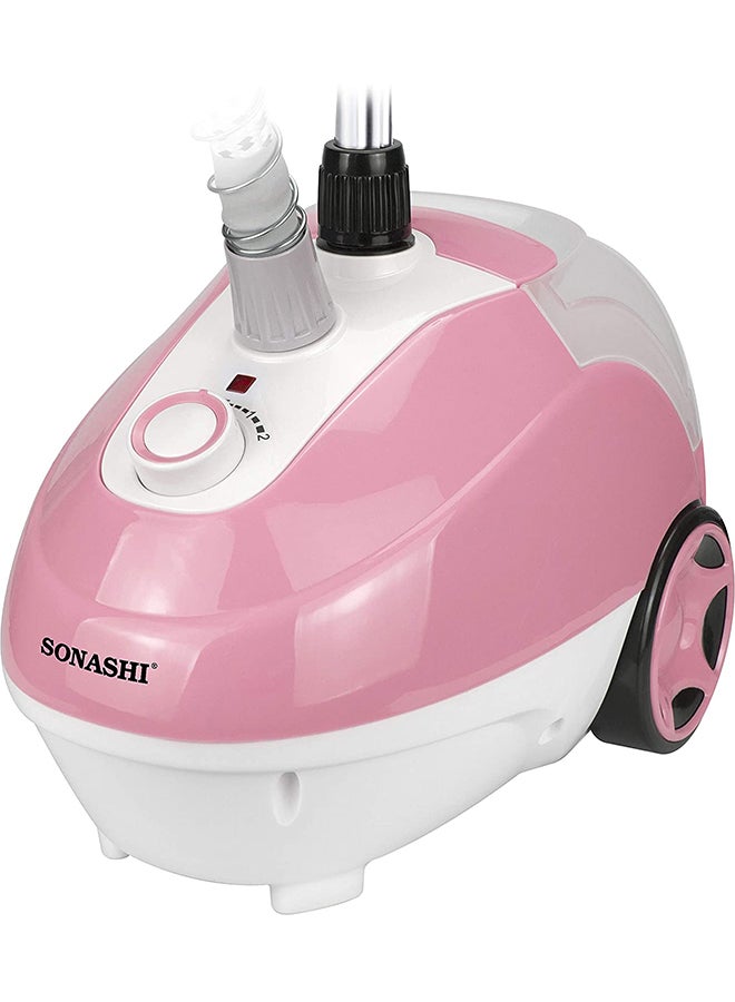 Garment Steamer - Suitable for All Fabrics | Automatic Re-Start and Double Safety System | Big Water Tank 1.3L with Overheat Protection | Continuous Working 40 MINs 1.3 L 1700 W SGS-321 Pink