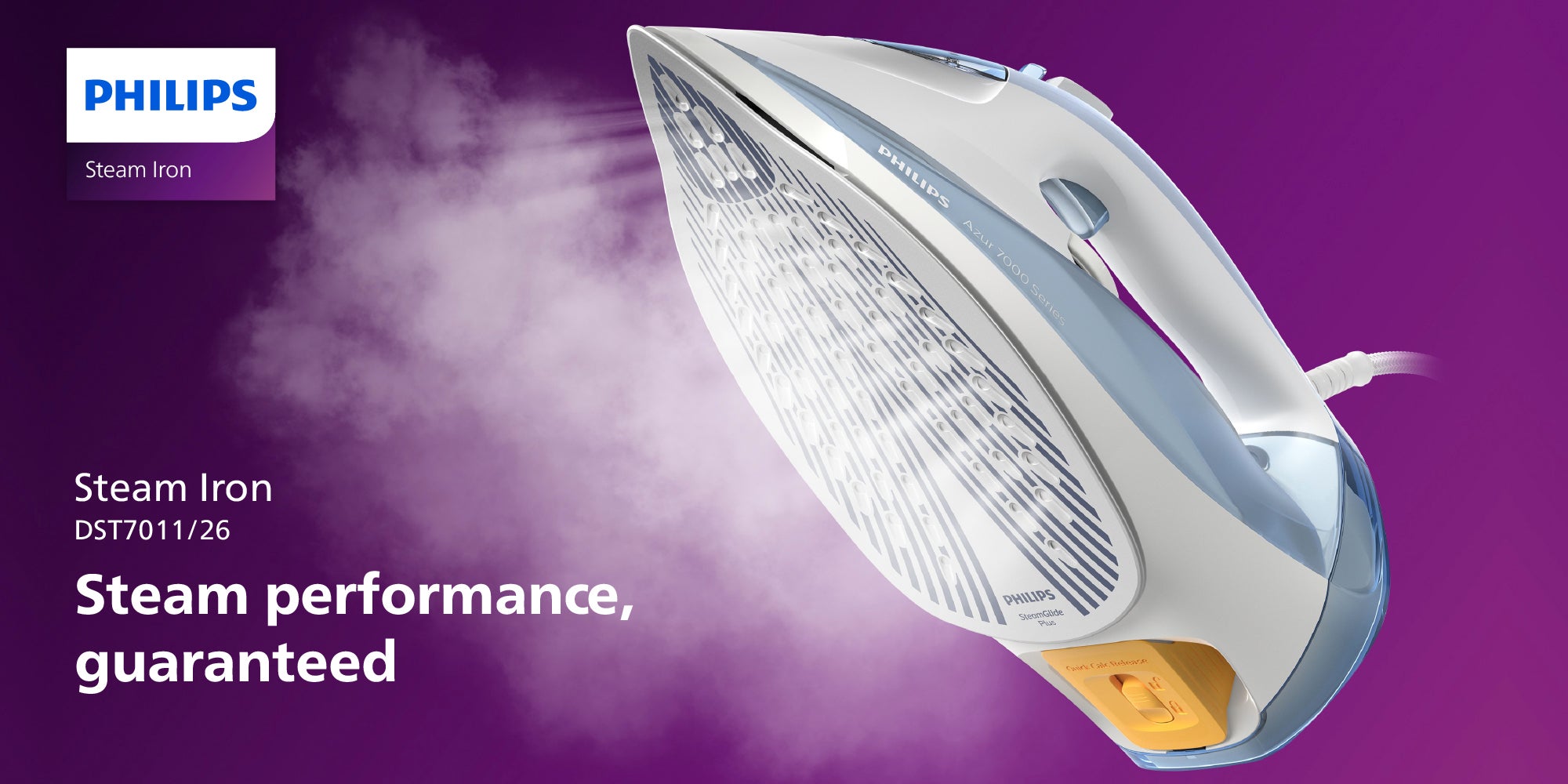 Steam Iron Series 7000 - 45g/min Continuous Steam, 300 ml 2600 W DST7011/26 Light Blue/Grey