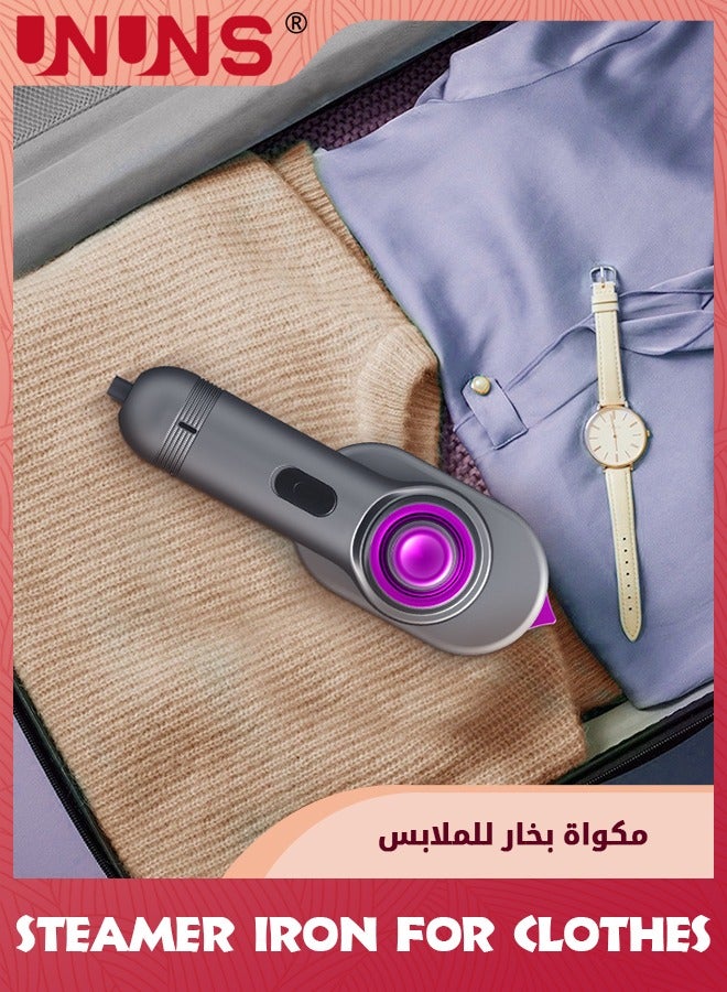 Steamer Iron For Clothes,Portable Handheld Garment Steamer With Rotatable Ironing Panel,Both Wet Steam And Dry Iron,Strong Penetrating Foldable Fabric Wrinkles Remover