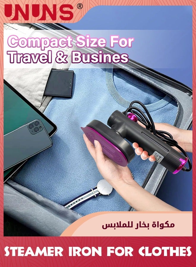 Steamer Iron For Clothes,Portable Handheld Garment Steamer With Rotatable Ironing Panel,Both Wet Steam And Dry Iron,Strong Penetrating Foldable Fabric Wrinkles Remover