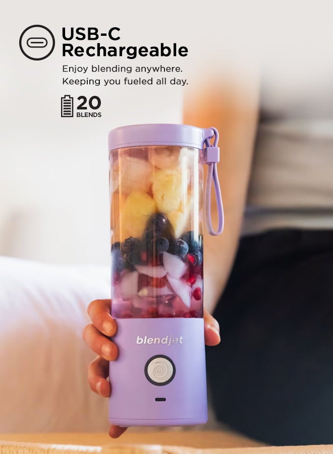 V2 Portable Blender Smoothie Maker, Personal Blender, Fruit Blender, Leak Proof Juicer, BPA-Free 475ml 200W Sports Bottle, USB-C Rechargeable, Ice Crusher with Stainless Steel Blades 475 ml 200 W BJ-V2X-Lavender Lavender Purple