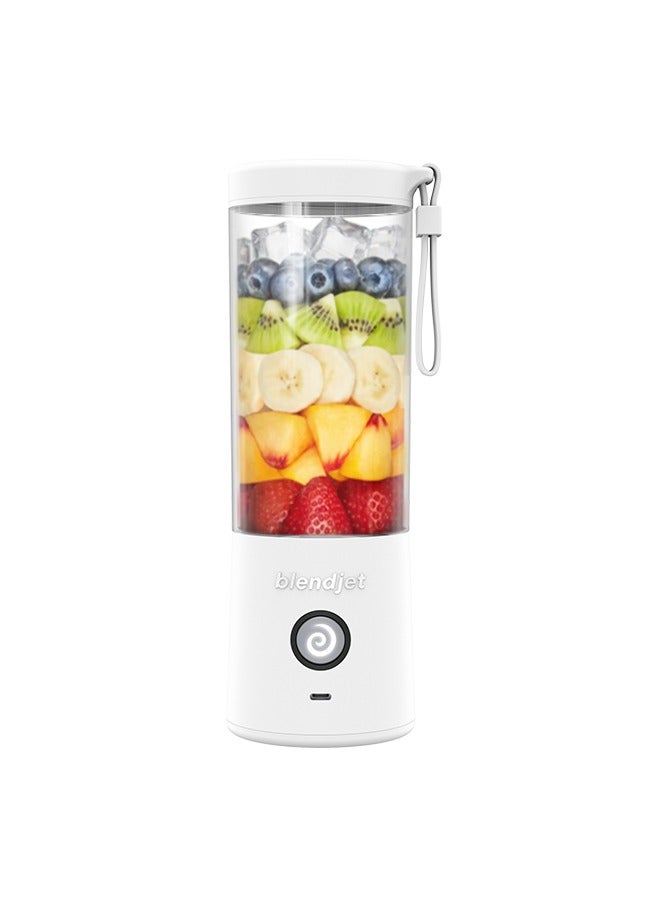 V2 Portable Blender Smoothie Maker, Personal Blender, Fruit Blender, Leak Proof Juicer, BPA-Free 475ml 200W Sports Bottle, USB-C Rechargeable, Ice Crusher with Stainless Steel Blades - White