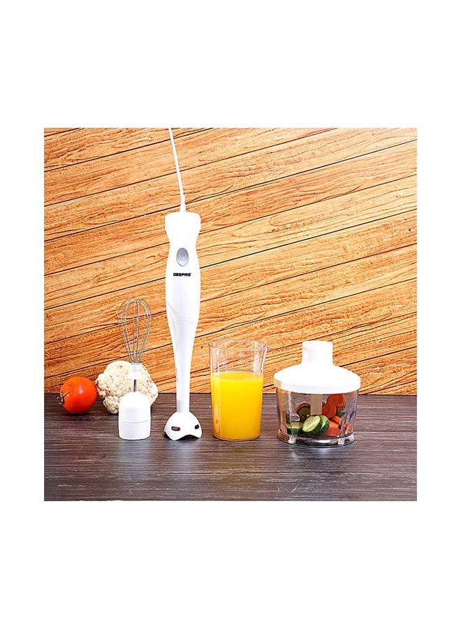 Hand Blender Set - 2-Speed, Detachable Stick Blender & Whisk | Stainless Steel Blades | Ideal for Smothies, Shakes, Purees & more GHB6144 White/Silver/Black