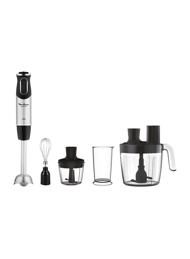 Hand Blender | Quickchef Hand Stick Blender | Food Proceesor + 500 ml Chopper | 2 Years Warranty DD65J827 White/Black/Clear