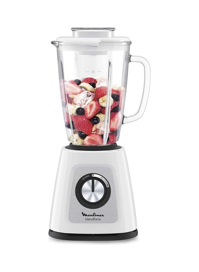 Blender | BlendForce  Blender Smoothie Maker | Mixer | 2 Attachments | Glass Jug | Grinder and chopper accessories | Powelix Technology | 2 Years Warranty LM438127 Clear