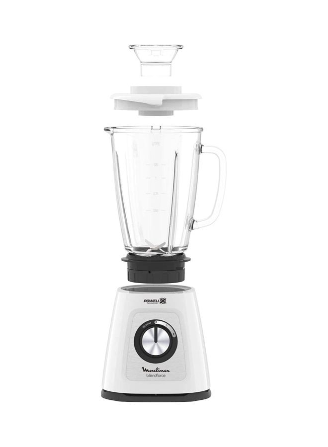 Blender | BlendForce  Blender Smoothie Maker | Mixer | 2 Attachments | Glass Jug | Grinder and chopper accessories | Powelix Technology | 2 Years Warranty LM438127 Clear