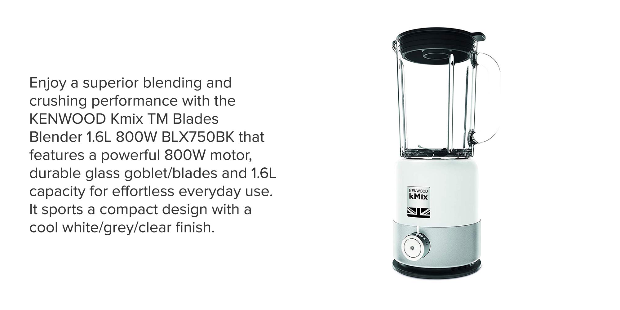 kMix Blender 1.6 L 800.0 W BLX750WH Cool White/Grey/Clear