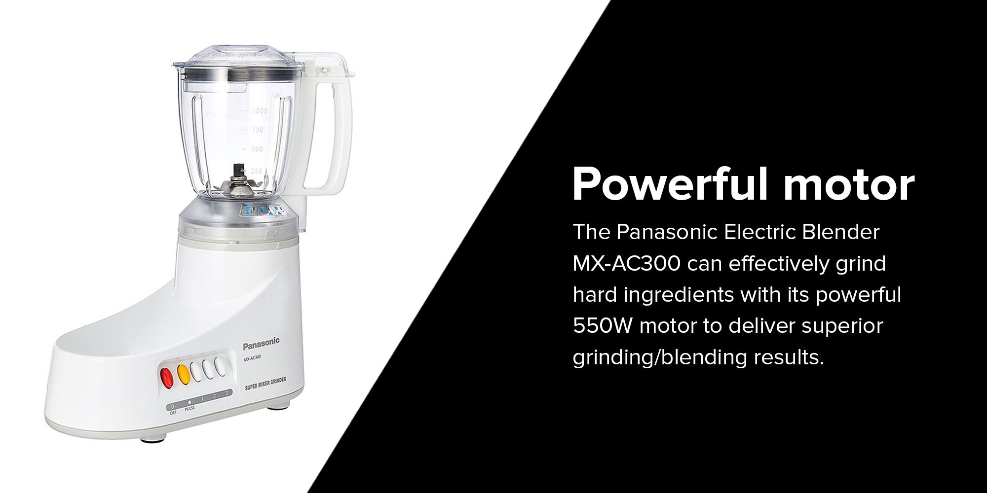 Electric Blender 1.0 L 1000.0 W MX-AC300 White/Silver