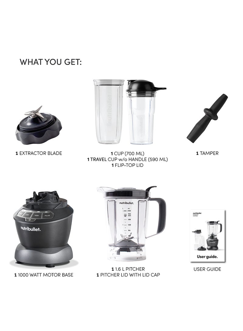 Full Size High-Speed Blender 7-Piece 1000 W NBC-0910B Dark Grey