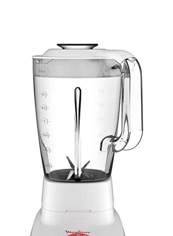 Superblender Kitchen Blender, Large Capacity, 2 stainless Steel Accessories Grster and Grinder, 2 speeds, Pulse, 4 removable blades 2 L 700 W LM207127 White/Clear