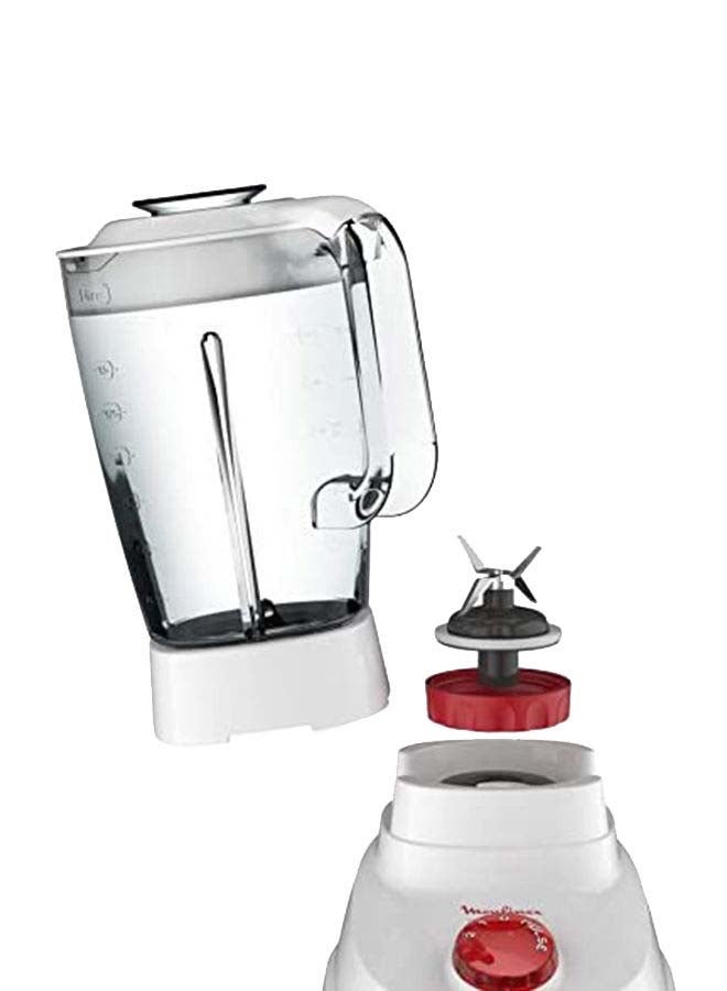 Superblender Kitchen Blender, Large Capacity, 2 stainless Steel Accessories Grster and Grinder, 2 speeds, Pulse, 4 removable blades 2 L 700 W LM207127 White/Clear