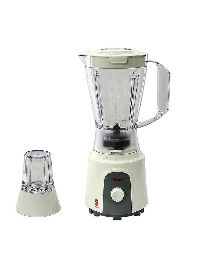 2 in 1 Blender Table Top, 1.5 Litres Jar Stainless Steel Blade 400W, 2 Speeds Control With Pulse, Full Copper Motor 1.5 L 400.0 W NB102 White