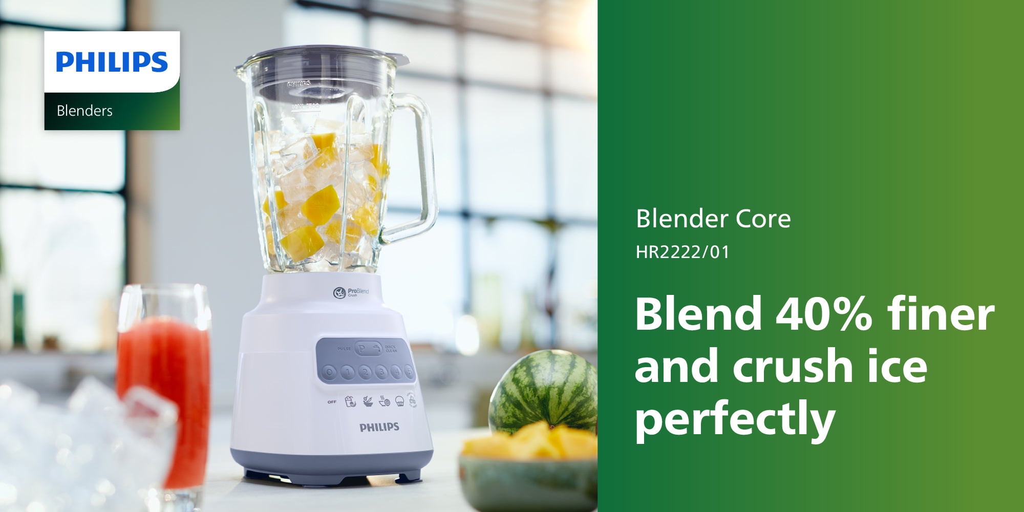 Blender Core Jar 2 L 700 W HR2222/01 White/Purple/Clear