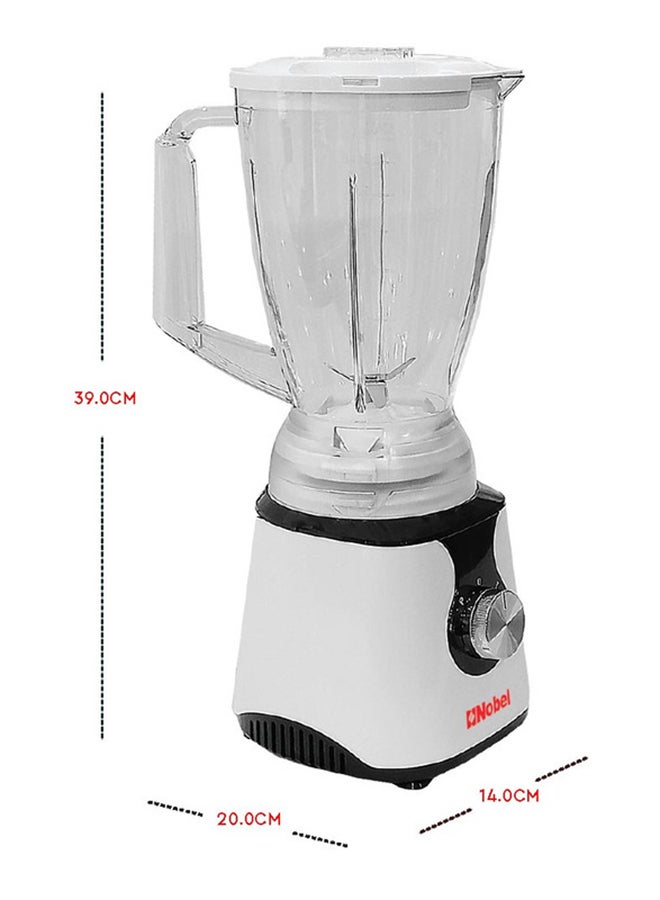 3 in 1 Blender Table Top 1.5 Litres Jar 300W 2 Speed with Pulse Knob, Chopper & Grinder Jar 1.5 L 300 W NB303E Silver & Black