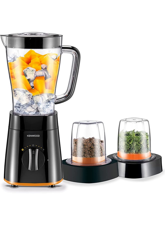 Blender Smoothie Maker With Grinder Mill, Chopper Mill, Ice Crush Function 2 L 500 W BLP15.360BK Black