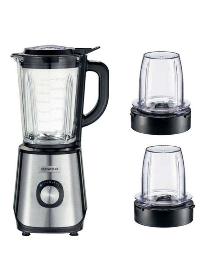 Glass Blender Smoothie Maker With Grinder Mill, Chopper Mill, Ice Crush Function 2 L 1000 W BLM45.720SS Silver/Clear/Black