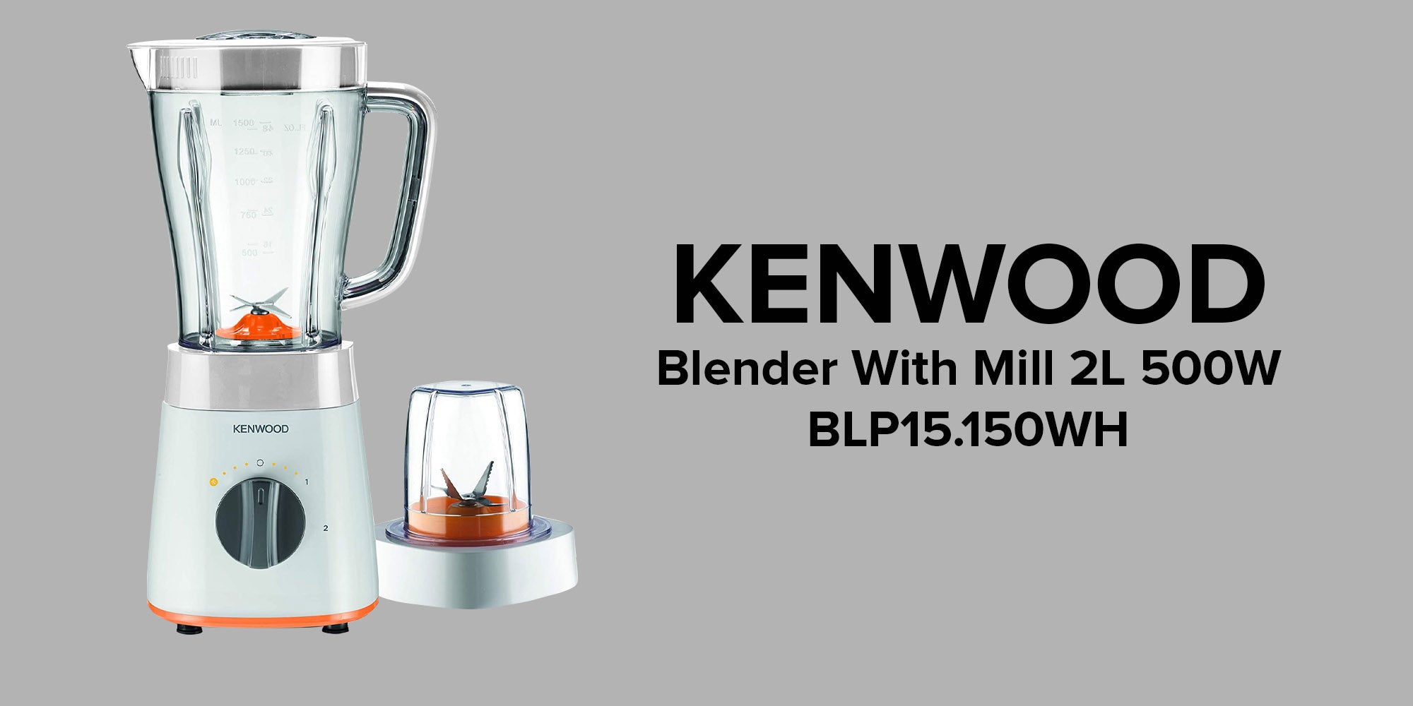 Blender Smoothie Maker with Multi Mill (Grinder/Chopper) - Ice Crush Function 2 L 500 W BLP15.150WH White