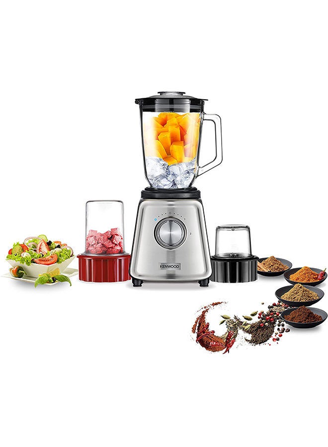 Blender, Glass Goblet, Ice Crush Function, Meat Grinder, Chopper Mill, 2 L 800 W BLP44.270SS Silver