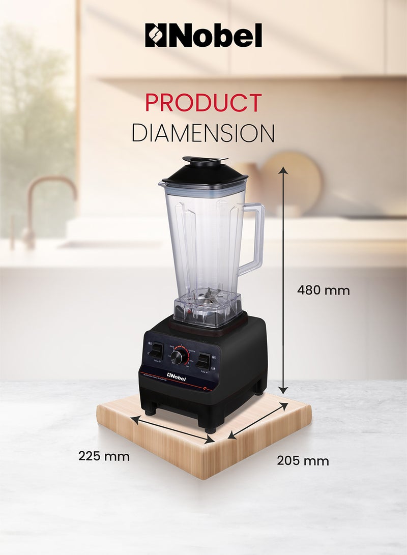 Commercial Blender with 2 Litre Unbreakable Jar, Stepless Speed Control & 6pcs Ice Crushing Cutting Blades with Over Heat Protection 2 L 1350 W NB550COM Black