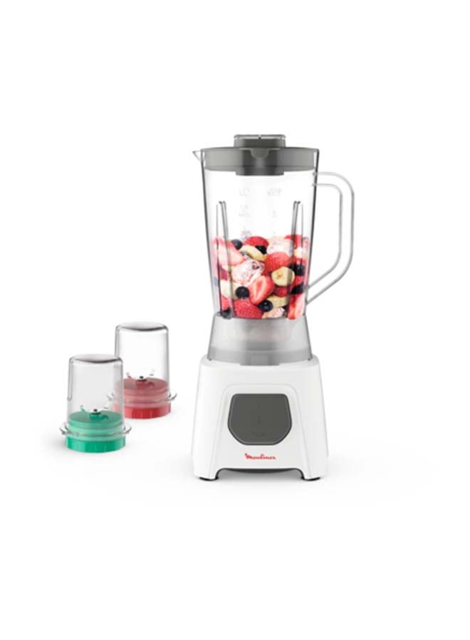 Blender | Blendeo+  Blender Smoothie Maker | Mixer | 2 Attachements | Ice Crush Technology | Duraforce Label | Durable Blending Performance | 1 Speed | Pulse Function | 2 Years Warranty 1.5 L 450 W LM2B3127 White