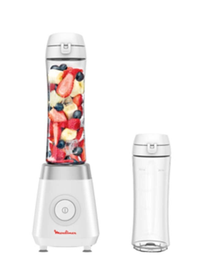 Fresh&Go Personal Blender with 2 On the go Bottles, Plastic, convenient for everyday healthy smoothies 600 ml 350 W LM1KJ127 White