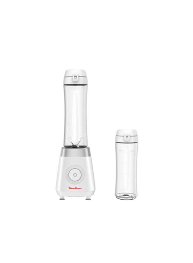 Fresh&Go Personal Blender with 2 On the go Bottles, Plastic, convenient for everyday healthy smoothies 600 ml 350 W LM1KJ127 White