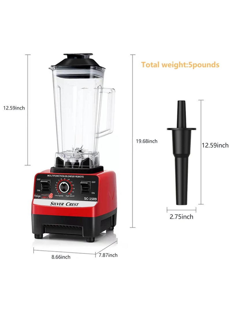 Silver Crest 4500W Juicer Blender 2 in 1  High Speed Control with 6 Titanium Stainless Steel Blades Perfect for Smoothies Frozen Desserts Hot Soups and Nut Grinding