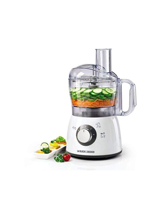 400W 18 Functions Food Processor With 4 Accessories Stainless Steel Blades And 2 Speed Pulse Function, 1.2 Litre, Fx400-B5 White