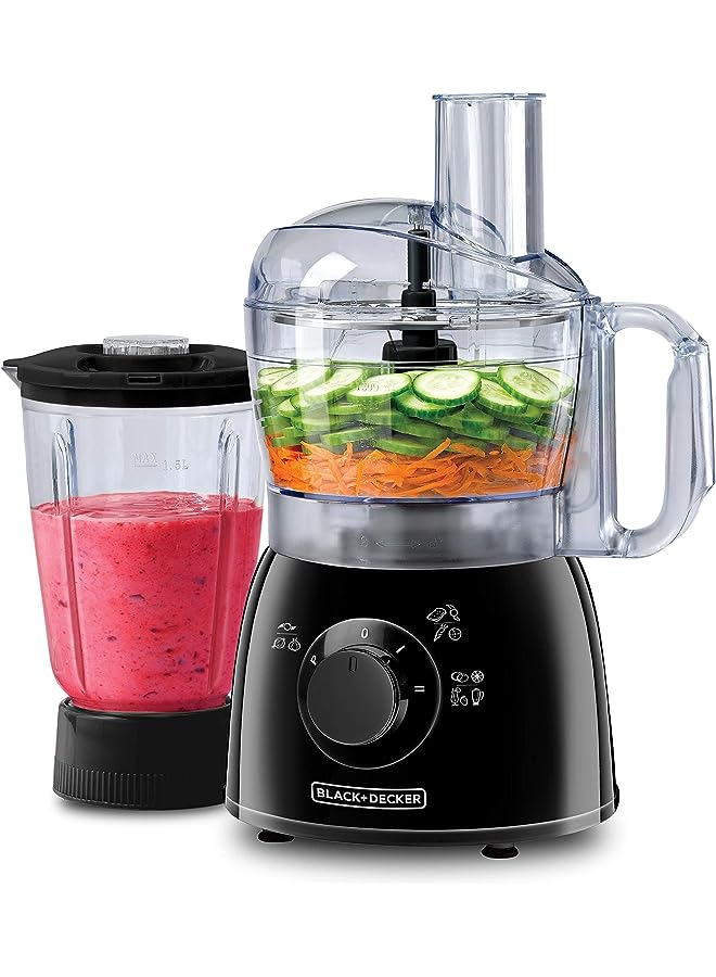 400W Food Processor With Blender Jar, Black, Fx400B-B5