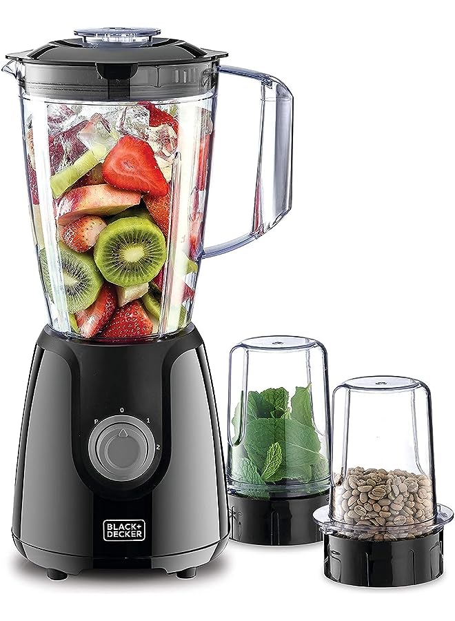 Blender With Grinder Mills, 400W Power, 1.5L With 300Ml 2 Grinding Mills, Stainless Steel Blades And Two Pulse Control For Fine And Grinding Of Coffee Herbs