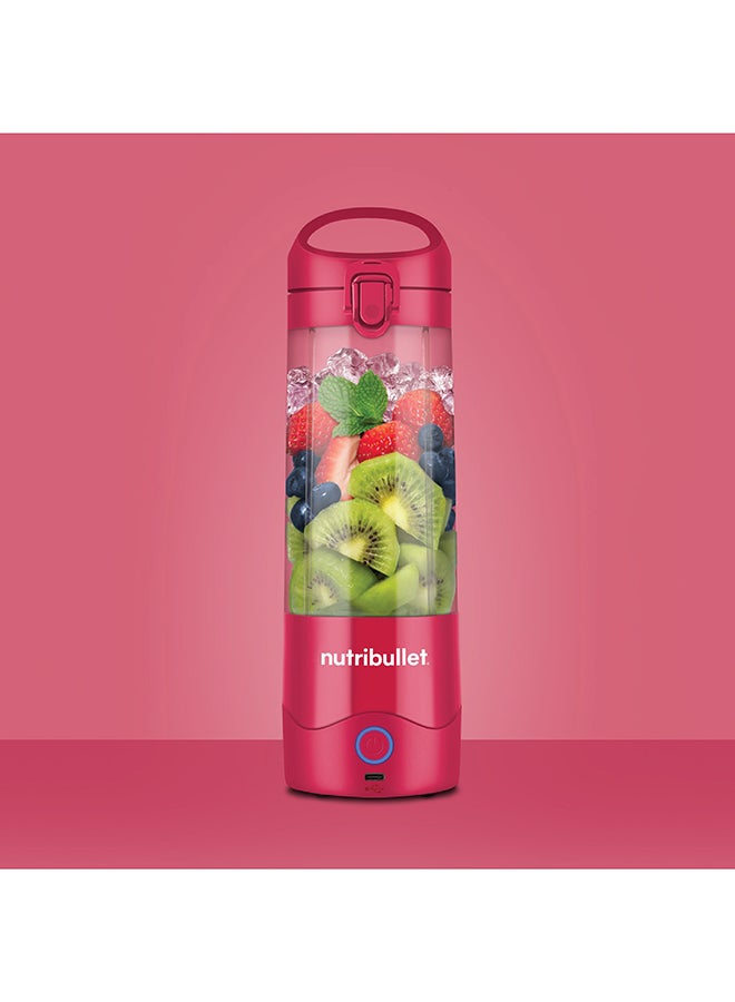 Portable Blender for Protein Shake, Smoothie, Frozen Fruit & Ice, Tritan Plastic, BPA-Free with Handled Sip Lid, USB-C Rechargeable 2200mAh Battery, Dishwasher Safe Parts, 475 ml 100 W BD-BX629A-23 Magenta
