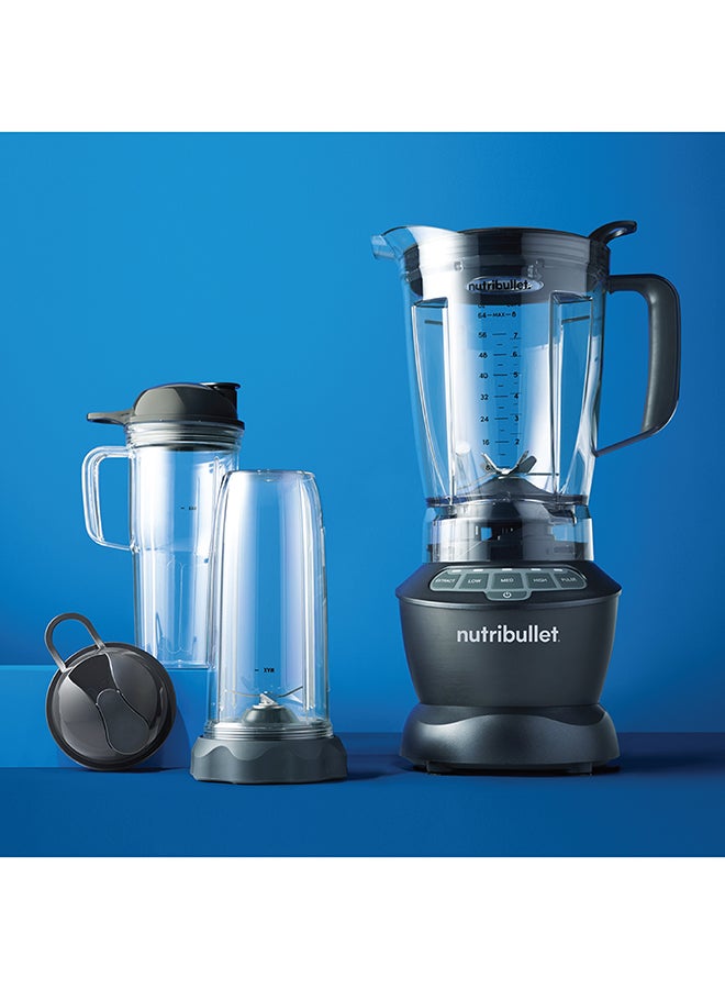 Full Size Blender + Combo, 9 Piece Accessories, Multi-Function High Speed Blender, Mixer System With Nutrient Extractor, Smoothie Maker 1.8 L 1200 W NBC-12A Dark Grey