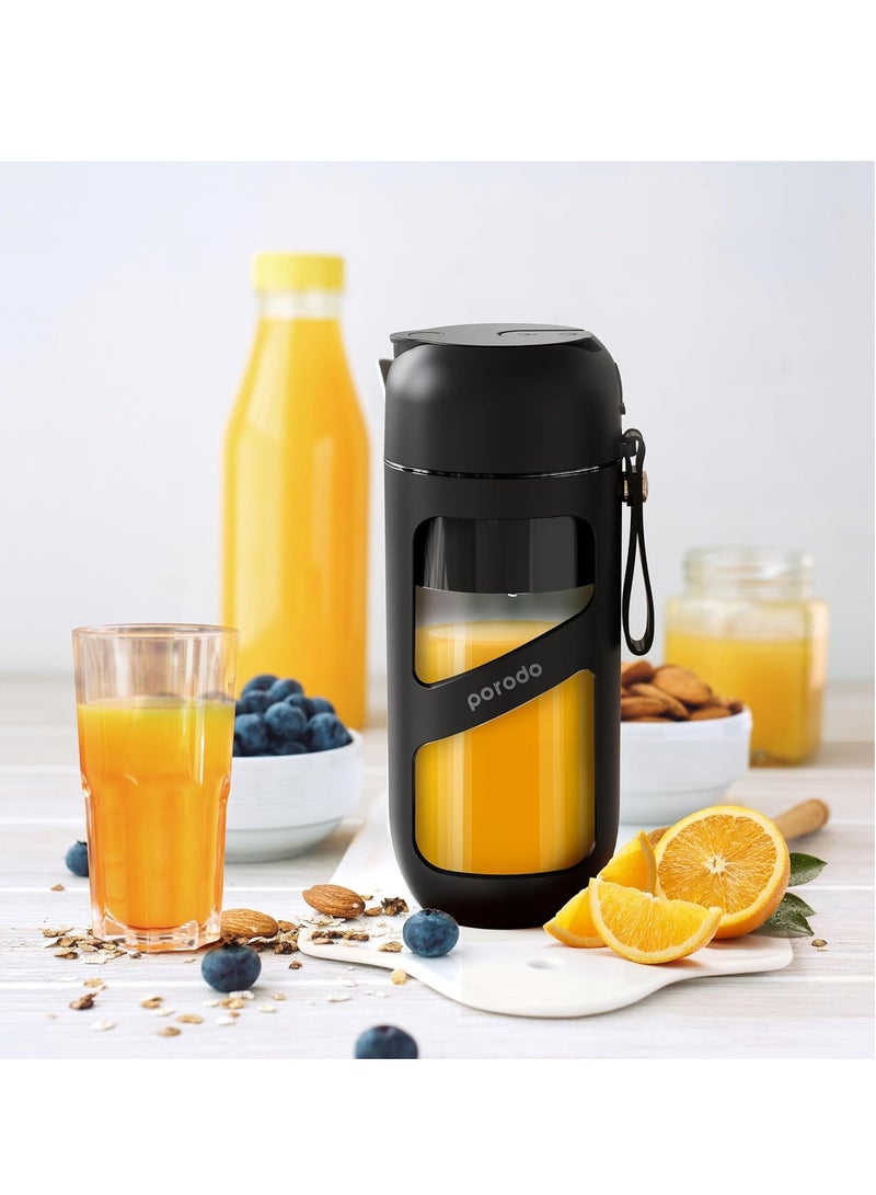 Porodo LifeStyle Vacuum Fresh Portable Juicer & Smoothie Blender 380mL 1500mAh - Black