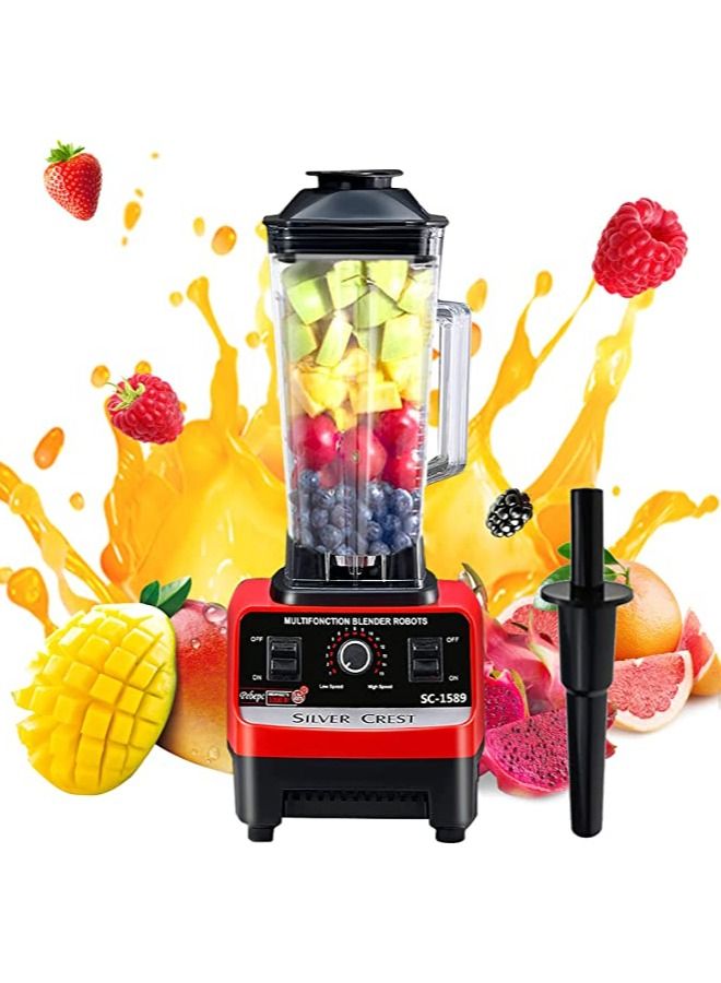 High Speed Countertop Blender With Pure Copper Motor, 6 Sharp Stainless Steel Blades 2L Red