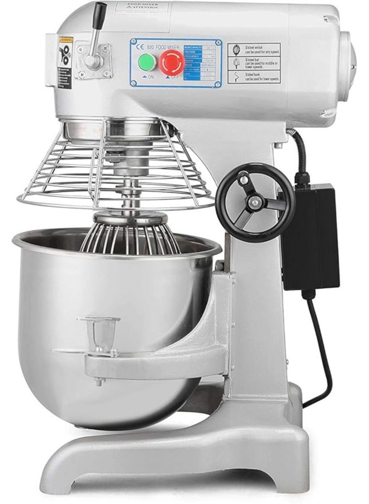 Commercial Food Mixer Machine Stand Mixer 20 Quart 750W Electric Dough Mixer with 3 Agitator Attachments Commercial Grade (20L)