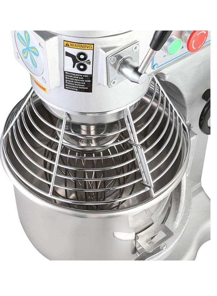 Commercial Food Mixer Machine Stand Mixer 20 Quart 750W Electric Dough Mixer with 3 Agitator Attachments Commercial Grade (20L)