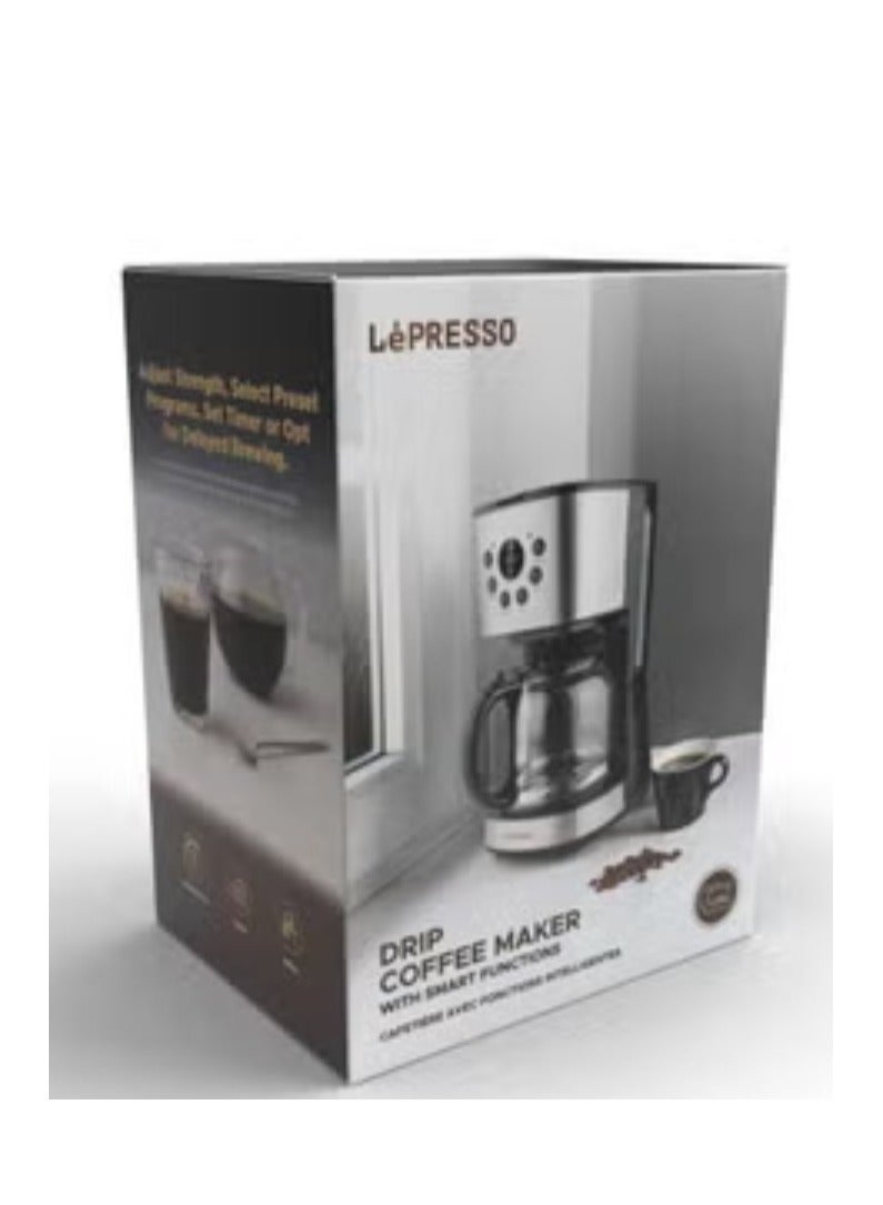 LePresso Drip Coffee Maker w/ Smart Functions 1.5L (LPCMDGBK) Black