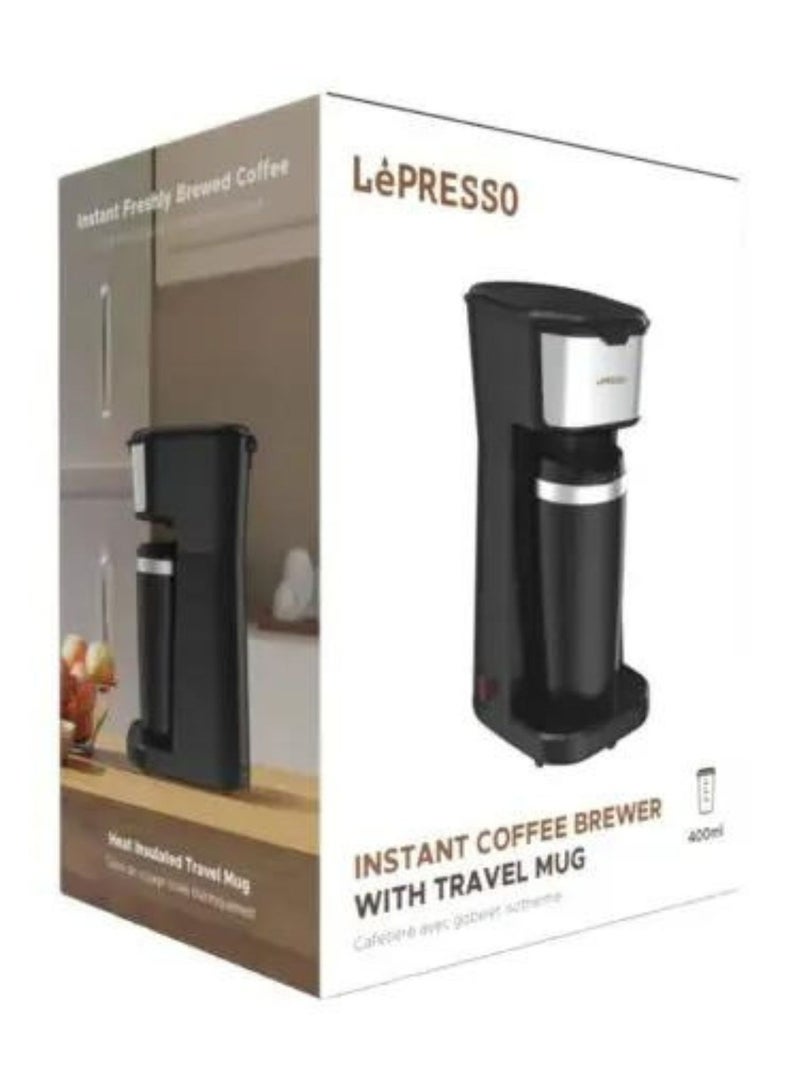 LePresso Coffee Maker with Travelling Mug 450W - Black