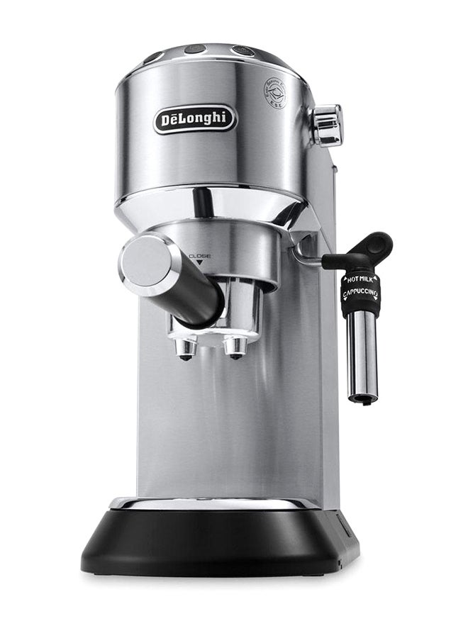 Dedica Coffee Machine, Barista Pump Espresso and Cappuccino Maker, Ground Coffee and ESE Pods can be used, Milk Frother for Latte Macchiato and more, 1.1 L 1350 W EC685.M Silver