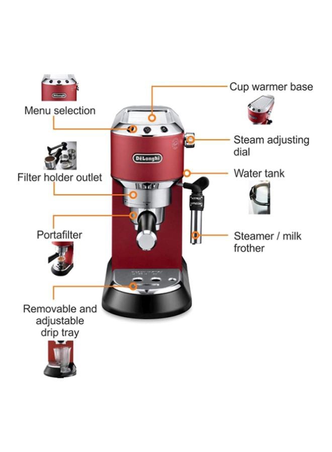 Dedica Espresso Coffee Maker 1.1 L 1350.0 W EC685.R Red